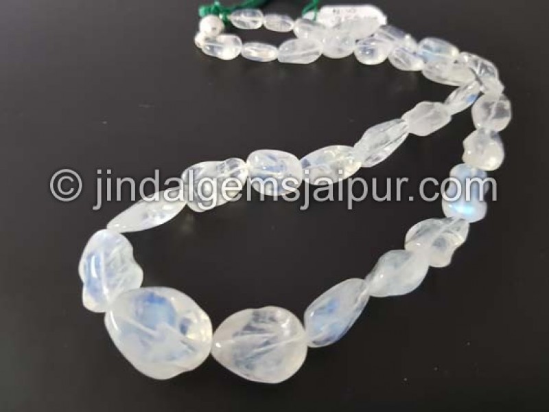 White Rainbow Smooth Irregular Nugget Shape Beads